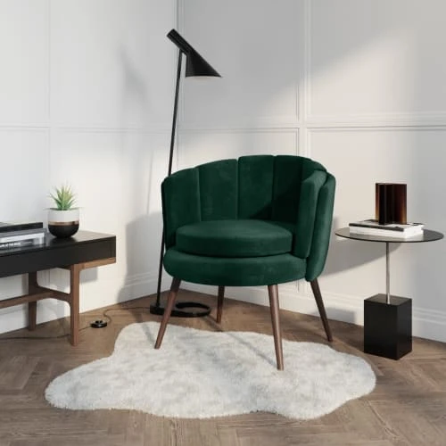 Fauteuil en velours vert forêt Potiron Paris Fauteuils Fauteuil En Velours Vert Forêt -Magasin De Chaises fauteuil en velours vert foret 1