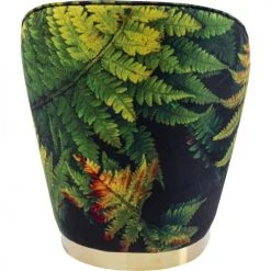 Kare Design Fauteuils Fauteuil En Velours Vert Imprimé Feuilles Et Acier Doré -Magasin De Chaises fauteuil en velours vert imprime feuilles et acier dore 2