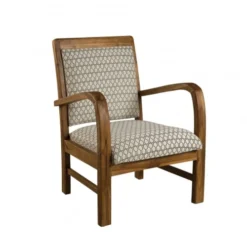 MACABANE Fauteuils Fauteuil Hexago En Teck Tissu Vert