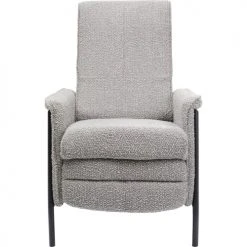 Kare Design Fauteuils Fauteuil Inclinable Gris Et Acier Noir