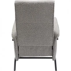 Kare Design Fauteuils Fauteuil Inclinable Gris Et Acier Noir -Magasin De Chaises fauteuil inclinable gris et acier noir 3
