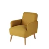 Maisons Du Monde Fauteuils Fauteuil Jaune Et Hêtre