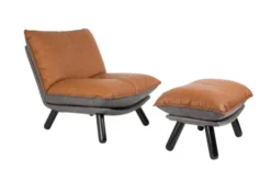 Zuiver Fauteuils Fauteuil Lounge En Cuir Marron -Magasin De Chaises fauteuil lounge en cuir marron 2