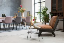 Zuiver Fauteuils Fauteuil Lounge En Cuir Marron -Magasin De Chaises fauteuil lounge en cuir marron 4