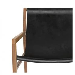 Rendez Vous Déco Fauteuils Fauteuil Lounge En Teck Et Cuir Noir 2 Rendez Vous Déco Fauteuils Fauteuil Lounge En Teck Et Cuir Noir -Magasin De Chaises fauteuil lounge en teck et cuir noir 2