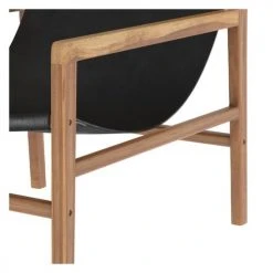 Rendez Vous Déco Fauteuils Fauteuil Lounge En Teck Et Cuir Noir 4 Rendez Vous Déco Fauteuils Fauteuil Lounge En Teck Et Cuir Noir -Magasin De Chaises fauteuil lounge en teck et cuir noir 4