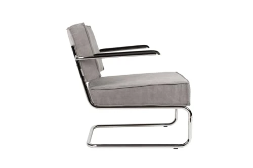 Fauteuil lounge en tissu cotelé gris froid Zuiver Fauteuils Fauteuil Lounge En Tissu Cotelé Gris Froid -Magasin De Chaises fauteuil lounge en tissu cotele gris froid