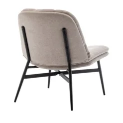 Drawer Fauteuils Fauteuil Lounge En Tissu Et Métal Beige -Magasin De Chaises fauteuil lounge en tissu et metal beige 2