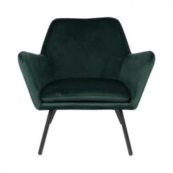 Drawer Fauteuils Fauteuil Lounge En Velours Vert Forêt -Magasin De Chaises fauteuil lounge en velours vert foret 2