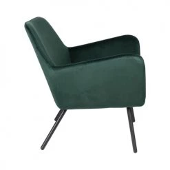 Drawer Fauteuils Fauteuil Lounge En Velours Vert Forêt -Magasin De Chaises fauteuil lounge en velours vert foret 3