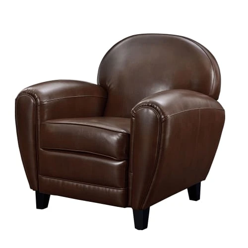 Fauteuil marron en croute de cuir enduite Rendez Vous Déco Fauteuils Fauteuil Marron En Croute De Cuir Enduite -Magasin De Chaises fauteuil marron en croute de cuir enduite
