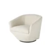 Maisons Du Monde Fauteuils Fauteuil Pivotant Blanc Chiné Et Pin