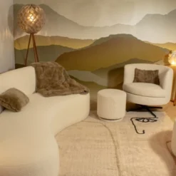 Now’s Home Fauteuils Fauteuil Pivotant En Velours Cotelé écru -Magasin De Chaises fauteuil pivotant en velours cotele ecru 4