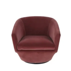 Maisons Du Monde Fauteuils Fauteuil Pivotant En Velours Terracotta