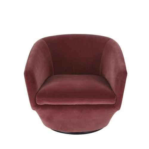 Fauteuil pivotant en velours terracotta Maisons Du Monde Fauteuils Fauteuil Pivotant En Velours Terracotta -Magasin De Chaises fauteuil pivotant en velours terracotta 1000 2 7 217143 1