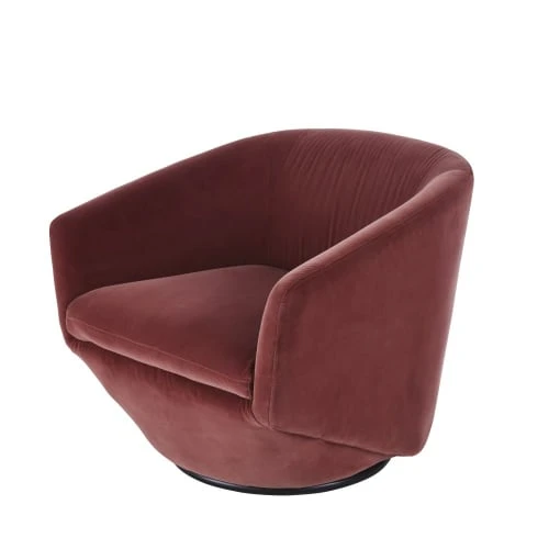 Fauteuil pivotant en velours terracotta Maisons Du Monde Fauteuils Fauteuil Pivotant En Velours Terracotta -Magasin De Chaises fauteuil pivotant en velours terracotta 1000 2 7 217143 2