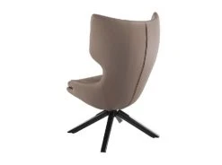 Angel Cerda Fauteuils Fauteuil Pivotant Skai Taupe Avec Pieds En Bois Noir Couleur Wengé -Magasin De Chaises fauteuil pivotant skai taupe avec pieds en bois noir couleur wenge 3