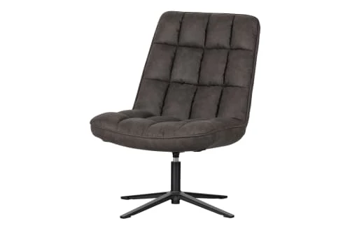 Fauteuil pivotante aspect cuir PU noir Woood Fauteuils Fauteuil Pivotante Aspect Cuir PU Noir -Magasin De Chaises fauteuil pivotante aspect cuir pu noir 2