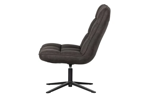 Fauteuil pivotante aspect cuir PU noir Woood Fauteuils Fauteuil Pivotante Aspect Cuir PU Noir -Magasin De Chaises fauteuil pivotante aspect cuir pu noir 3