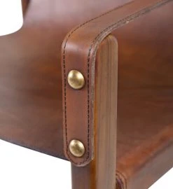 MOYCOR Fauteuils Fauteuil Pliant En Cuir Marron -Magasin De Chaises fauteuil pliant en cuir marron 3