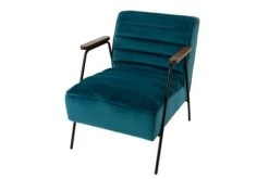 Hellin Fauteuils Fauteuil Relax En Velours Et Métal Noir -Magasin De Chaises fauteuil relax en velours et metal noir 2