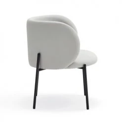 TEULAT Fauteuils Fauteuil Rembourré En Gris Clair Et Pied En Métal -Magasin De Chaises fauteuil rembourre en gris clair et pied en metal 3