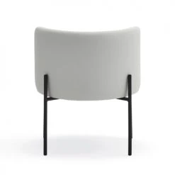 TEULAT Fauteuils Fauteuil Rembourré En Gris Clair Et Pied En Métal -Magasin De Chaises fauteuil rembourre en gris clair et pied en metal 4