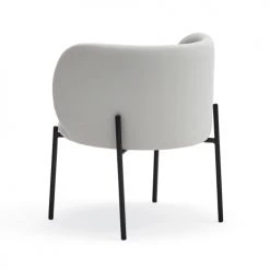 TEULAT Fauteuils Fauteuil Rembourré En Gris Clair Et Pied En Métal -Magasin De Chaises fauteuil rembourre en gris clair et pied en metal 5