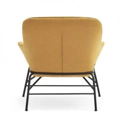 TEULAT Fauteuils Fauteuil Rembourré En Moutarde Et Pied En Métal -Magasin De Chaises fauteuil rembourre en moutarde et pied en metal 4