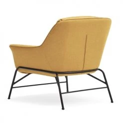 TEULAT Fauteuils Fauteuil Rembourré En Moutarde Et Pied En Métal -Magasin De Chaises fauteuil rembourre en moutarde et pied en metal 5