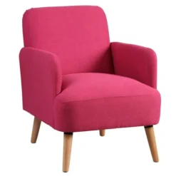 Altobuy Fauteuils Fauteuil Rembourré Tissu Rose