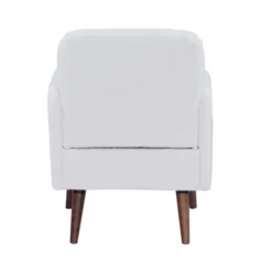 Drawer Fauteuils Fauteuil Rétro En Tissu Bouclette Pieds Bois Foncé Ecru -Magasin De Chaises fauteuil retro en tissu bouclette pieds bois fonce ecru 4