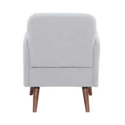 Drawer Fauteuils Fauteuil Rétro En Tissu Bouclette Pieds Bois Foncé Gris Clair -Magasin De Chaises fauteuil retro en tissu bouclette pieds bois fonce gris clair 3