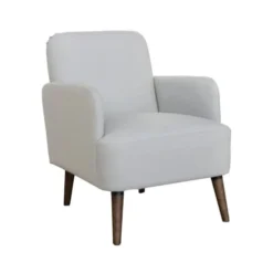 Drawer Fauteuils Fauteuil Rétro En Tissu Chiné Et Pieds Bois Foncé Naturel Chiné