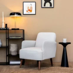 Drawer Fauteuils Fauteuil Rétro En Tissu Chiné Et Pieds Bois Foncé Naturel Chiné -Magasin De Chaises fauteuil retro en tissu chine et pieds bois fonce naturel chine 5