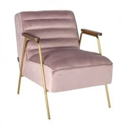 Mathi Design Fauteuils Fauteuil Retro En Velours Rose
