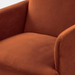 Drawer Fauteuils Fauteuil Rétro Velours Rouille -Magasin De Chaises fauteuil retro velours rouille 3