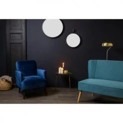 Drawer Fauteuils Fauteuil Rétro Velours Rouille -Magasin De Chaises fauteuil retro velours rouille 5