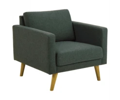 Meubles & Design Fauteuils Fauteuil Scandinave En Tissu Pieds Bois -Magasin De Chaises fauteuil scandinave en tissu pieds bois 2