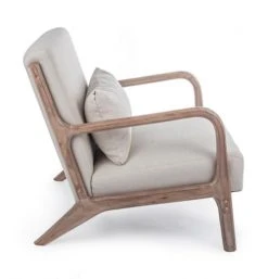 Mathi Design Fauteuils Fauteuil Scandinave Tissu Crème -Magasin De Chaises fauteuil scandinave tissu creme 2