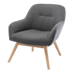 Moloo Fauteuils Fauteuil Scandinave Tissu Gris Pieds Bois