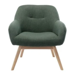 Moloo Fauteuils Fauteuil Scandinave Tissu Vert Forêt Pieds Bois -Magasin De Chaises fauteuil scandinave tissu vert foret pieds bois 4