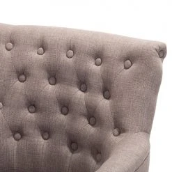 Beliani Fauteuils Fauteuil Tapissé En Tissu Beige Taupe -Magasin De Chaises fauteuil tapisse en tissu beige taupe 2