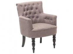 Beliani Fauteuils Fauteuil Tapissé En Tissu Beige Taupe