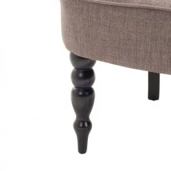 Beliani Fauteuils Fauteuil Tapissé En Tissu Beige Taupe -Magasin De Chaises fauteuil tapisse en tissu beige taupe 5