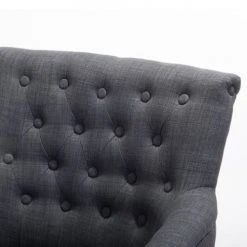 Beliani Fauteuils Fauteuil Tapissé En Tissu Gris Foncé -Magasin De Chaises fauteuil tapisse en tissu gris fonce 3