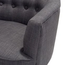 Beliani Fauteuils Fauteuil Tapissé En Tissu Gris Foncé -Magasin De Chaises fauteuil tapisse en tissu gris fonce 4
