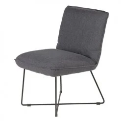 Zago Fauteuils Fauteuil Tissu Et Métal Gris Foncé Design -Magasin De Chaises fauteuil tissu et metal gris fonce design 3