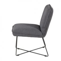 Zago Fauteuils Fauteuil Tissu Et Métal Gris Foncé Design -Magasin De Chaises fauteuil tissu et metal gris fonce design 4