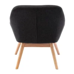 Moloo Fauteuils Fauteuil Tissu Gris Foncé Pieds Bois -Magasin De Chaises fauteuil tissu gris fonce pieds bois 2